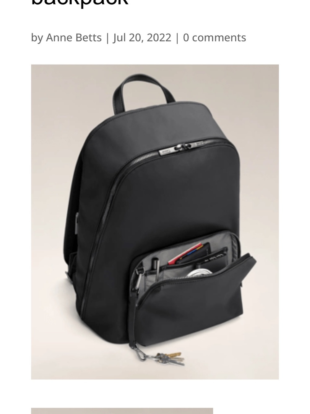Away Black Men's Backpack with Front Organizer Pocket